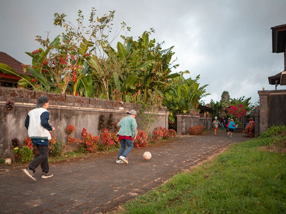 Kids playing football